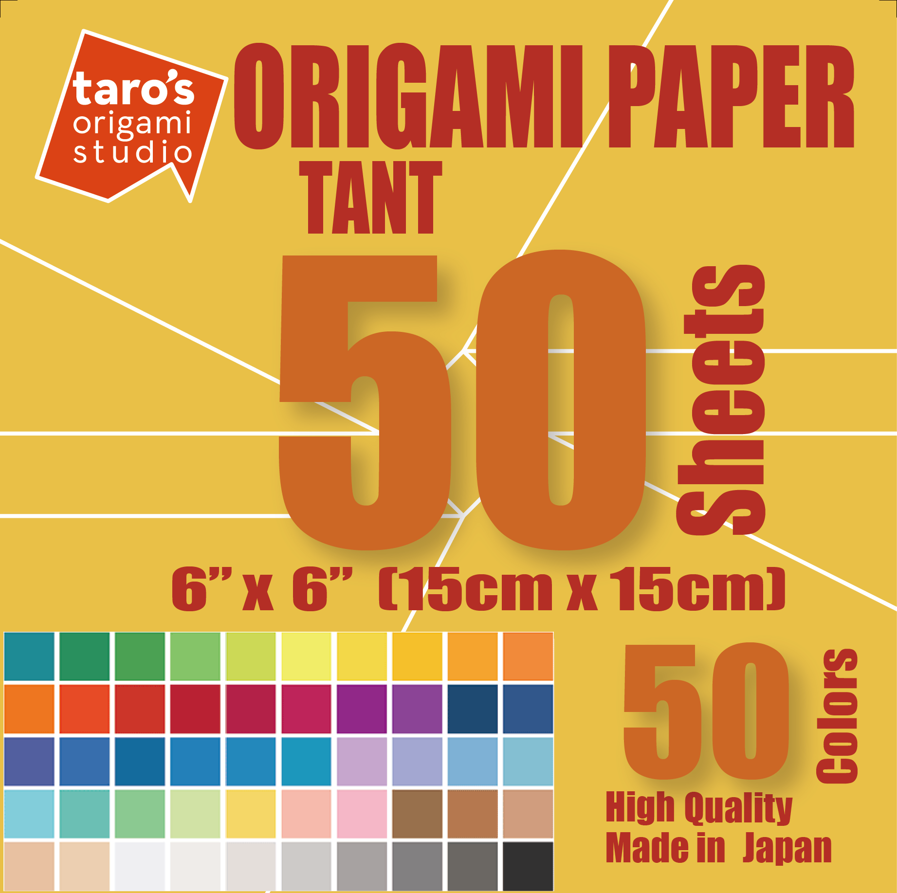 100 Sheets Japanese Origami Foil Paper 12 Colors 3 Inches #9318 S-3601 