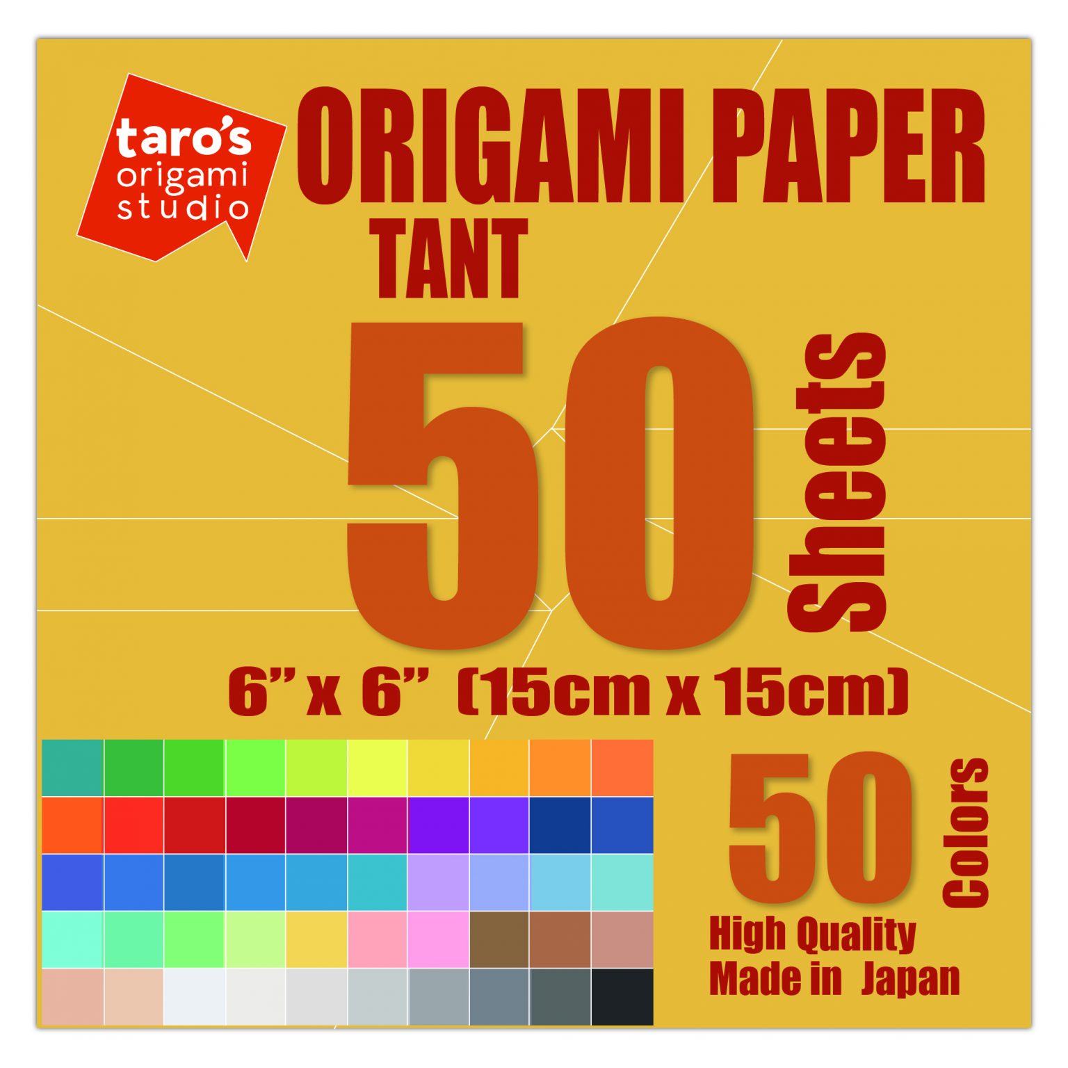 TANT Large size 9.5 inch (24cm) Premium Japanese Origami Paper, 50