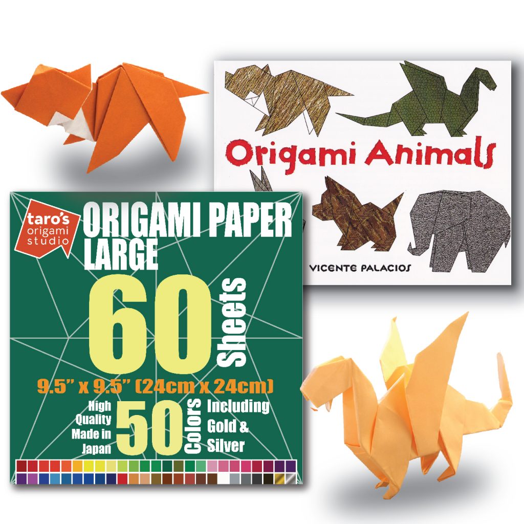 Origami Animals Book + Large Origami Paper Combo - Taro's Origami ...